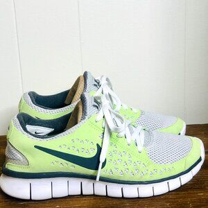 Nike Free Runs Neon Green / Grey Running Shoes Training Sneakers Women's 6